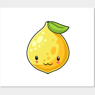 Kawaii lemon fruit Posters and Art